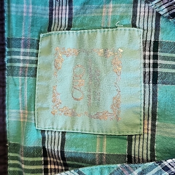 Western shirt, women's size 22/24. 2 pockets Jewel buttons. Tourqwise plaid. - Picture 5 of 8